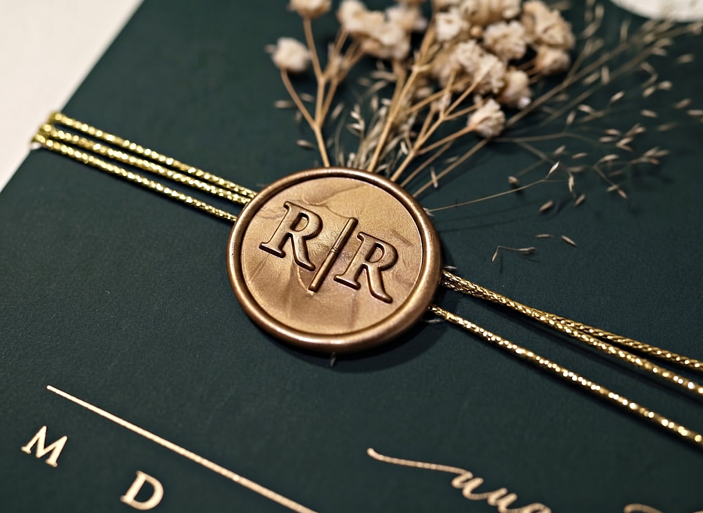 Green Acrylic Wedding Invitation, Gold Foil Clear Card, Calendar Wedding Invite LunaInvites
