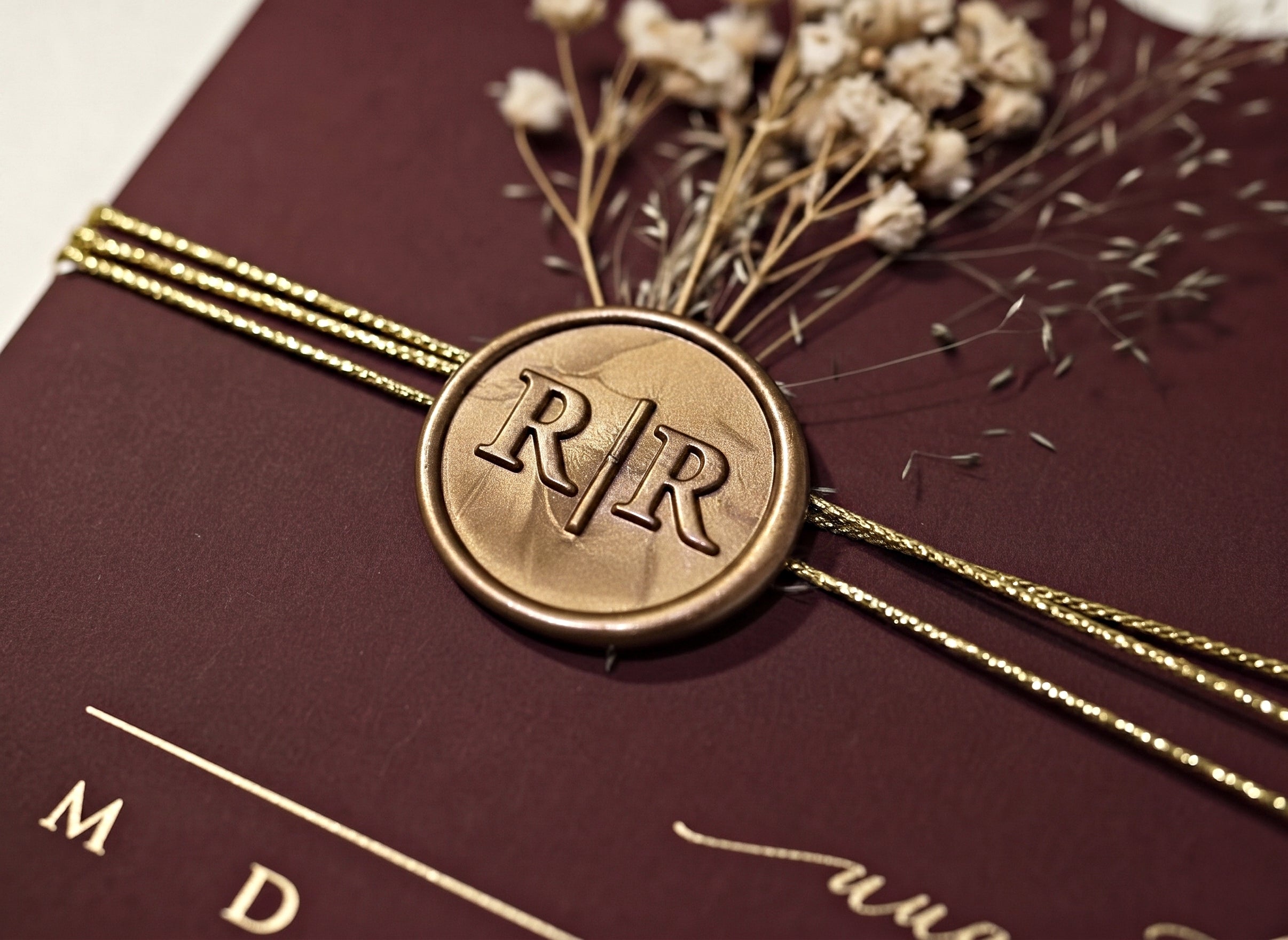 Burgundy Acrylic Wedding Invitation, Gold Foil Clear Card, Calendar Wedding Invite LunaInvites