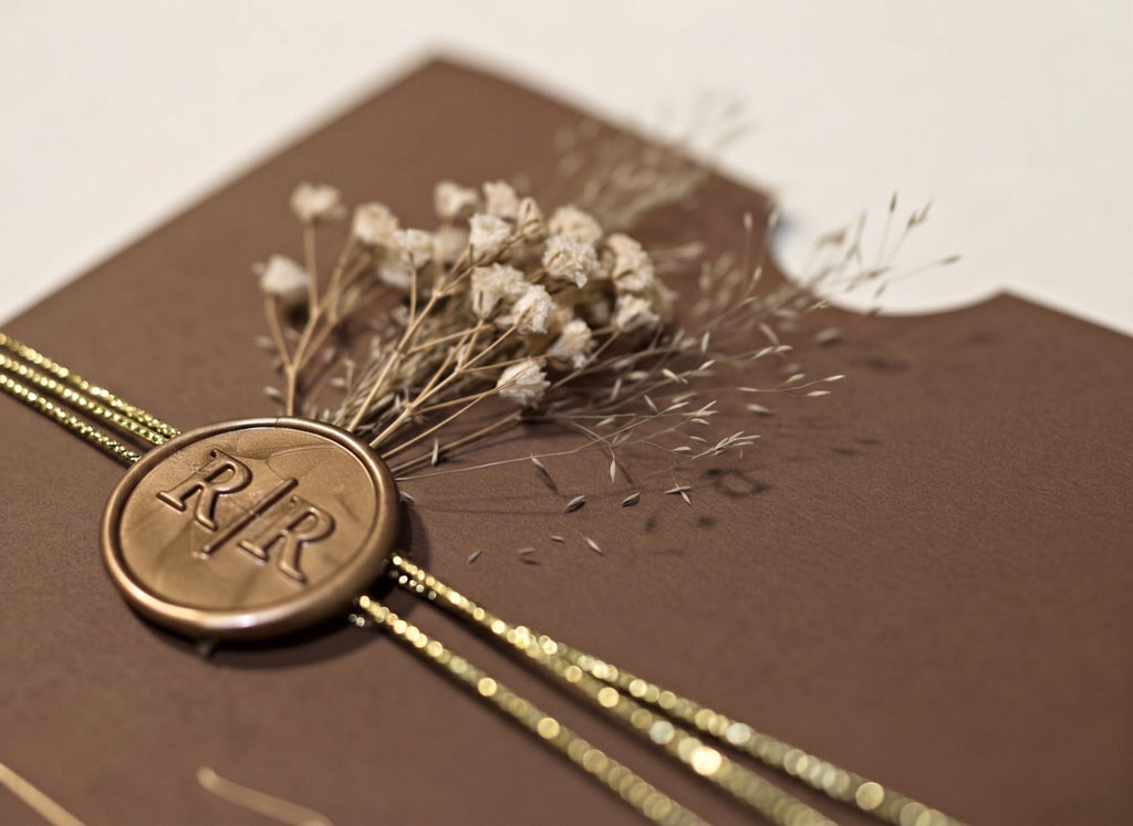 Brown Acrylic Wedding Invitation, Gold Foil Clear Card, Calendar Wedding Invite LunaInvites