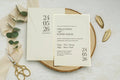 Gold Foil Wedding Invitation with Elegant Date Typography Design LunaInvites