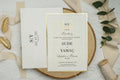 Gold Foil Wedding Invitation with Laurel Wreath Monogram Design LunaInvites