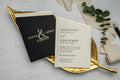 Black Gold Wedding Invitation with Gold Foil Envelope Personalization LunaInvites
