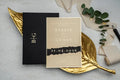 Gold Foil Wedding Invitation with Black Envelope and Luxury Design LunaInvites