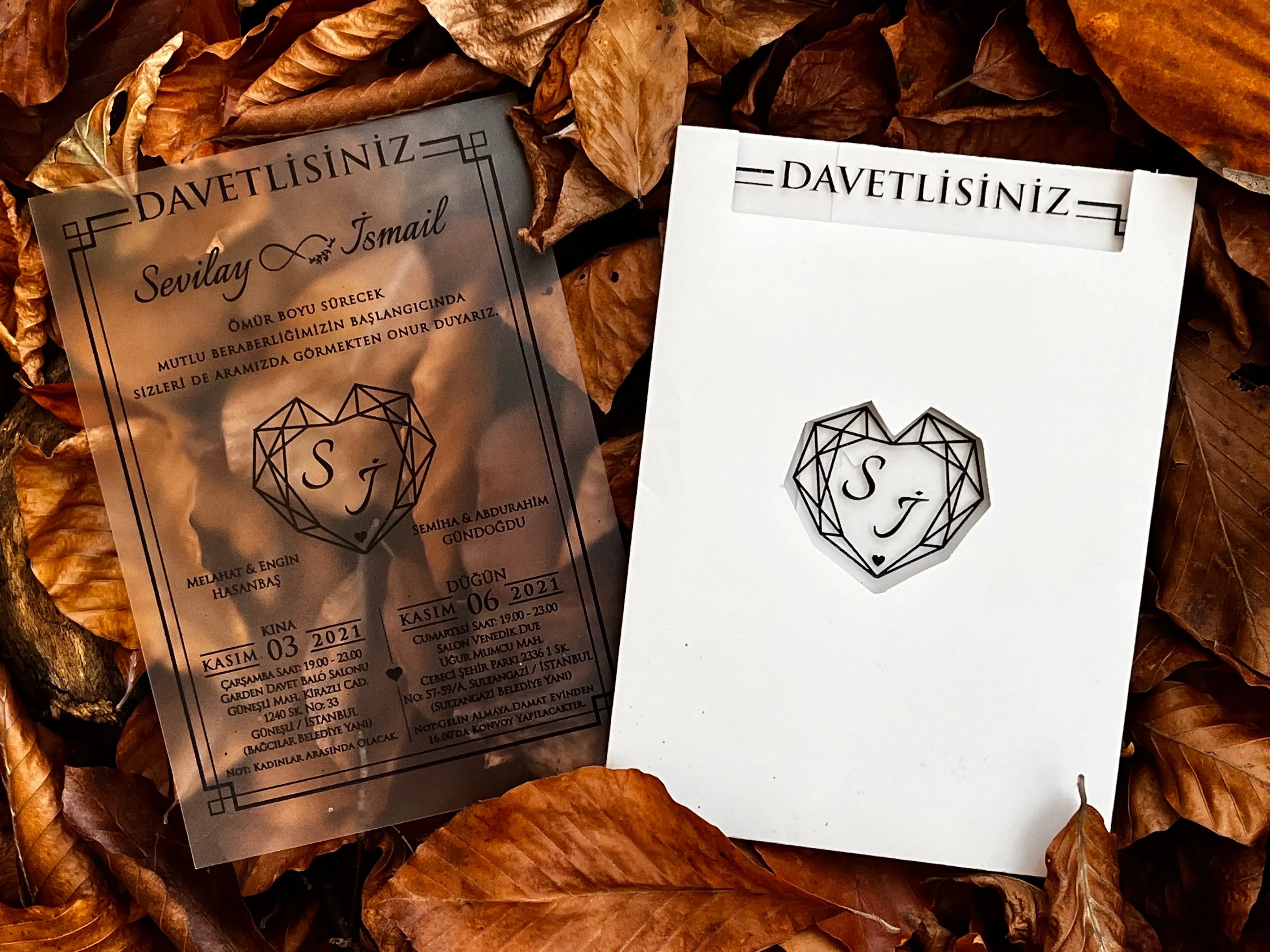 Clear Acrylic Wedding Invitation with White Window Envelope LunaInvites