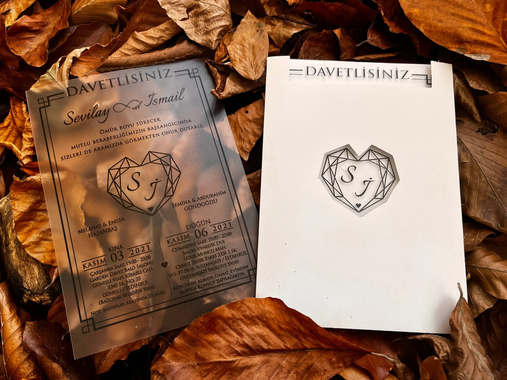 Clear Acrylic Wedding Invitation with White Window Envelope LunaInvites