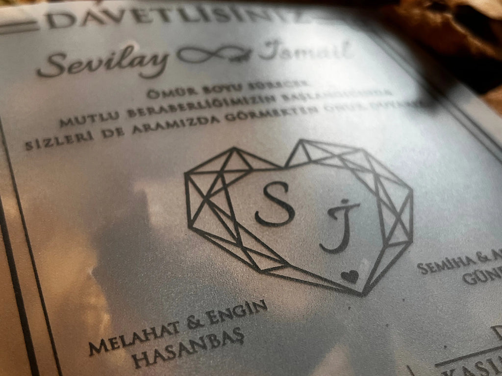 Clear Acrylic Wedding Invitation with White Window Envelope LunaInvites