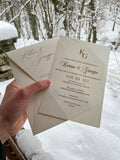 Elegant Wedding Invitation with Ivory Envelope – Classic Minimal Design LunaInvites