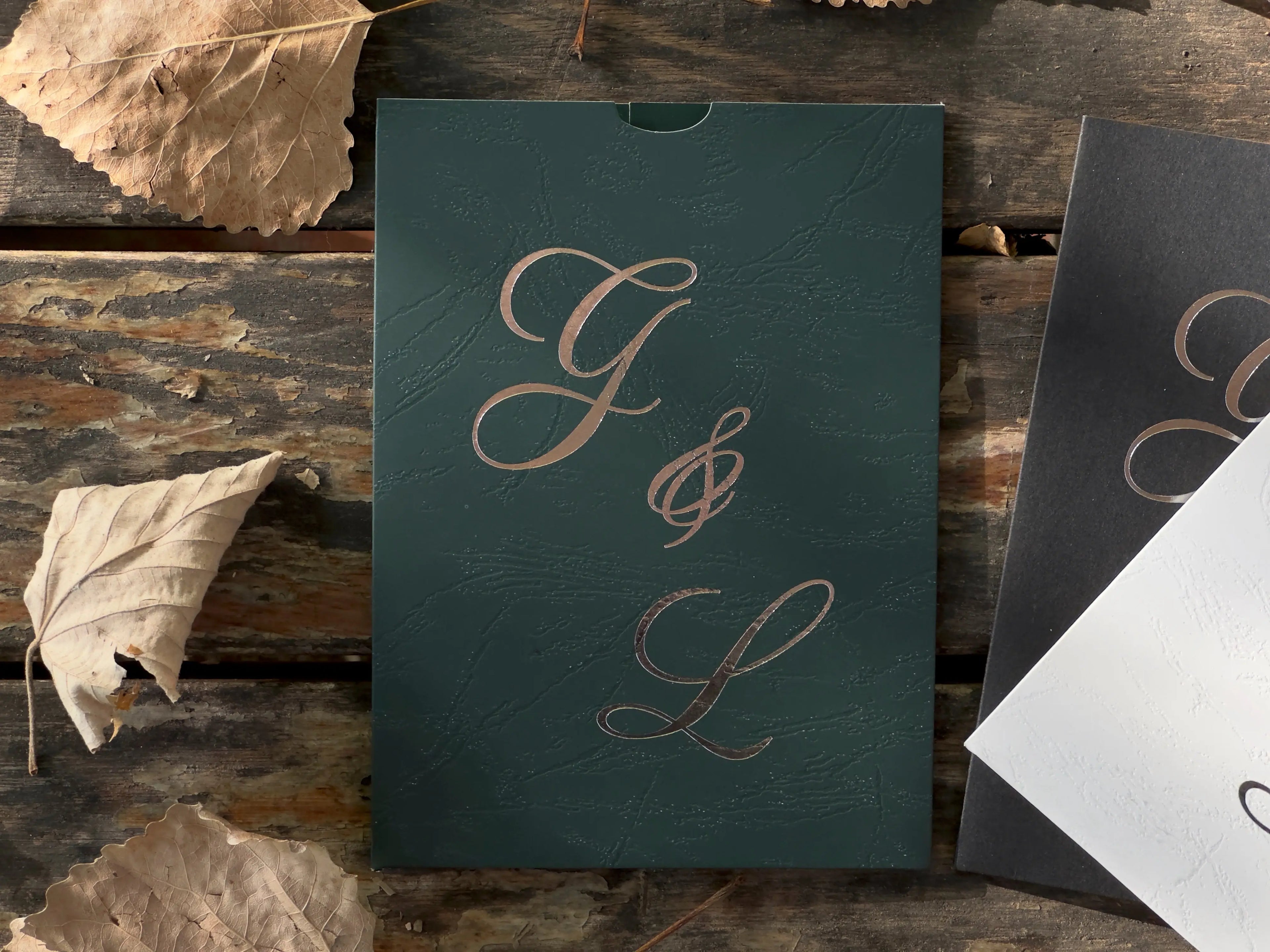 Frosted Acrylic Wedding Invitation with Gold Baroque Pocket & Wax Seal (Kopya) LunaInvites