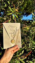 Clear Acrylic Wedding Invitation with Gold Foil & Dried Flower - LunaInvites