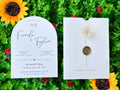 Classic Wedding Invitation with Gold Wax Seal & Dried Flower - LunaInvites