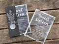 Sweet Sixteen Invitation with Clear Acrylic Card & Black Sleeve LunaInvites