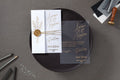 Acrylic Wedding Invitation with Gold Foil & Wax Seal LunaInvites