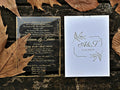 Clear Acrylic Wedding Invitation with Elegant Gold Foil Details - LunaInvites