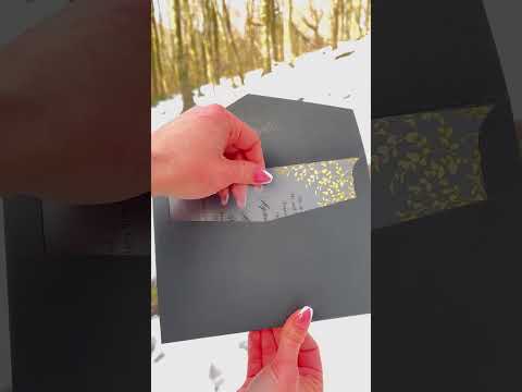 Black Acrylic Wedding Invitation with Matte Clear Card and Black Envelope