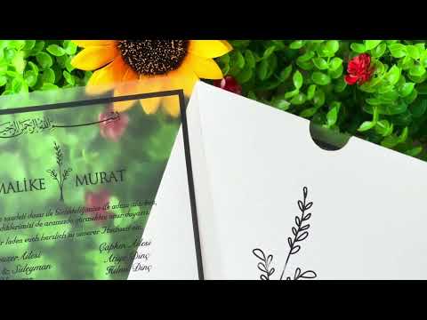 Frosted Acrylic Wedding Invitation with Black Print & White Envelope