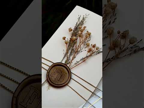 Clear Acrylic Wedding Invitation with Gold Print, Wax Seal & Dried Flowers