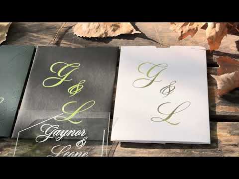 Clear Acrylic Wedding Invitation with White Print & Color Envelope Options